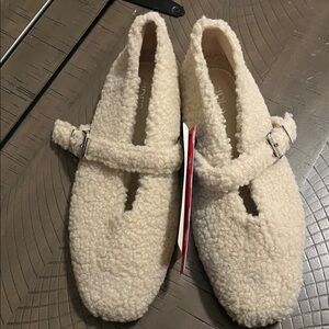 Cider Cream Sherpa Mary Jane Flats